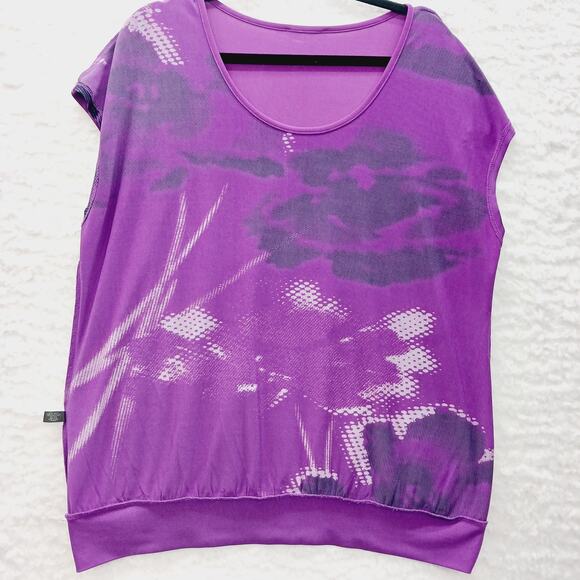 Blouse Size XL Purple Floral Whimsycore Y2K Soft Girl Alt Cottagecore Workwear - Picture 9 of 10